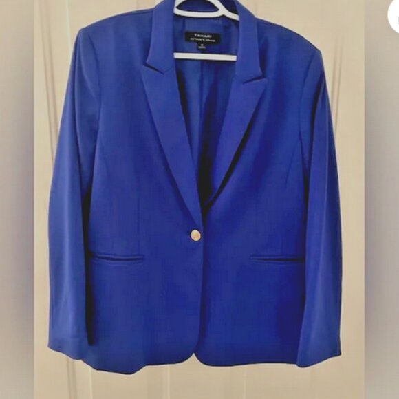 Tahari Size  16 Women's Deep Blue Blazer Jacket Long Sleeves - Picture 1 of 3